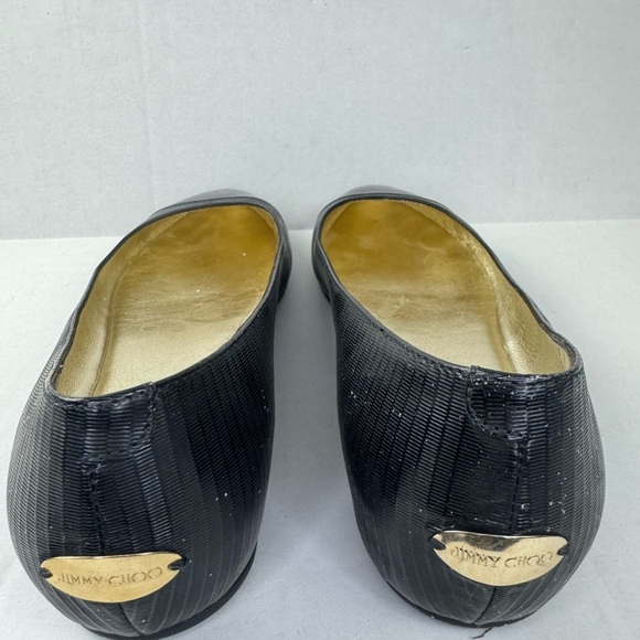 Jimmy Choo Flats Wicker Cap Toe Ballerina Shoes Anthracite Ballets 39. - Picture 4 of 7